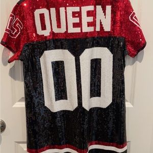NWT Queen of Sparkles sequin jersey dress (size L)